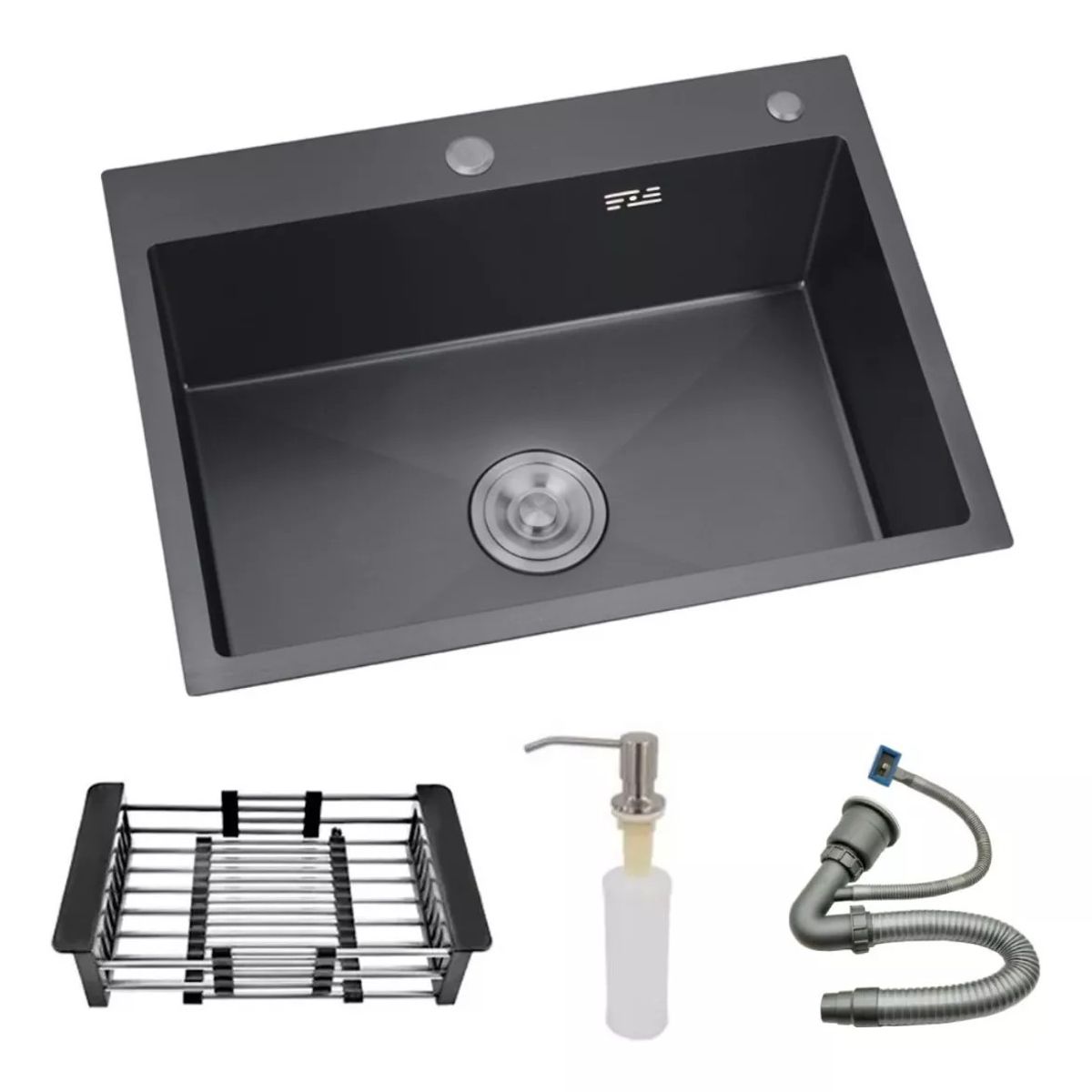 KUANGYE - Lavaplatos Sobre Cubierta 55x45 Rejilla Dispensador.