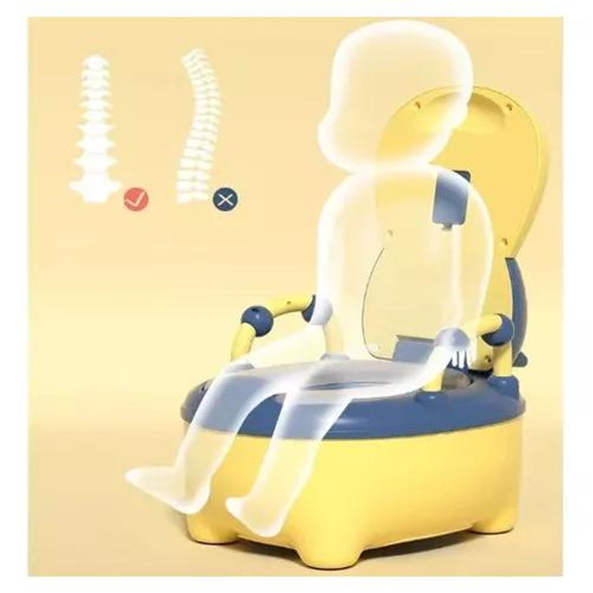 GENERICO - Pelela Baño Infantil para Aprendizaje Color Amarillo