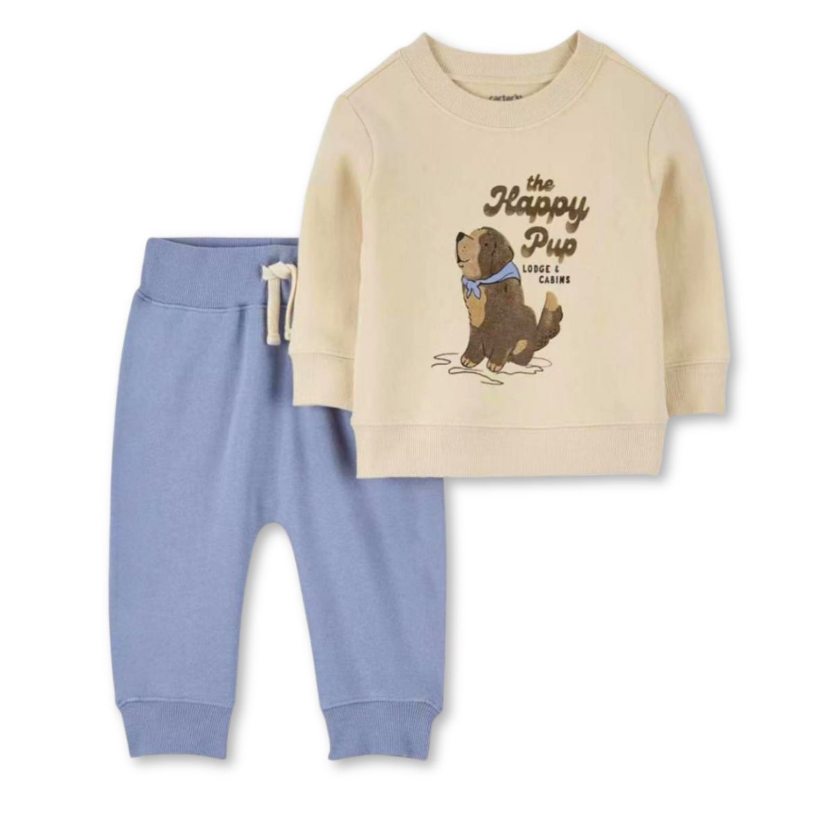 TEDMIMAK - Set 2 piezas Conjunto Buzo Poleron Niño 100% Algodon Happy Pup