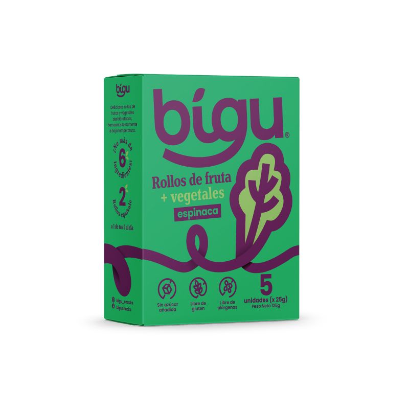 BIGU - CAJA ROLLO ESPINACA DESHIDRATADA 125g