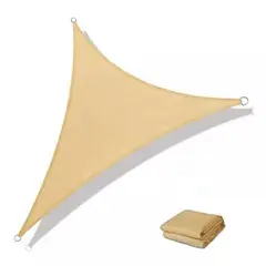 GENERICO - Toldo sombra importado 5x5x5 m anti UV color crema