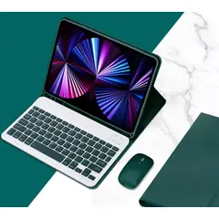 GENERICO - Funda Smart verde militar Con teclado para iPad 10.2