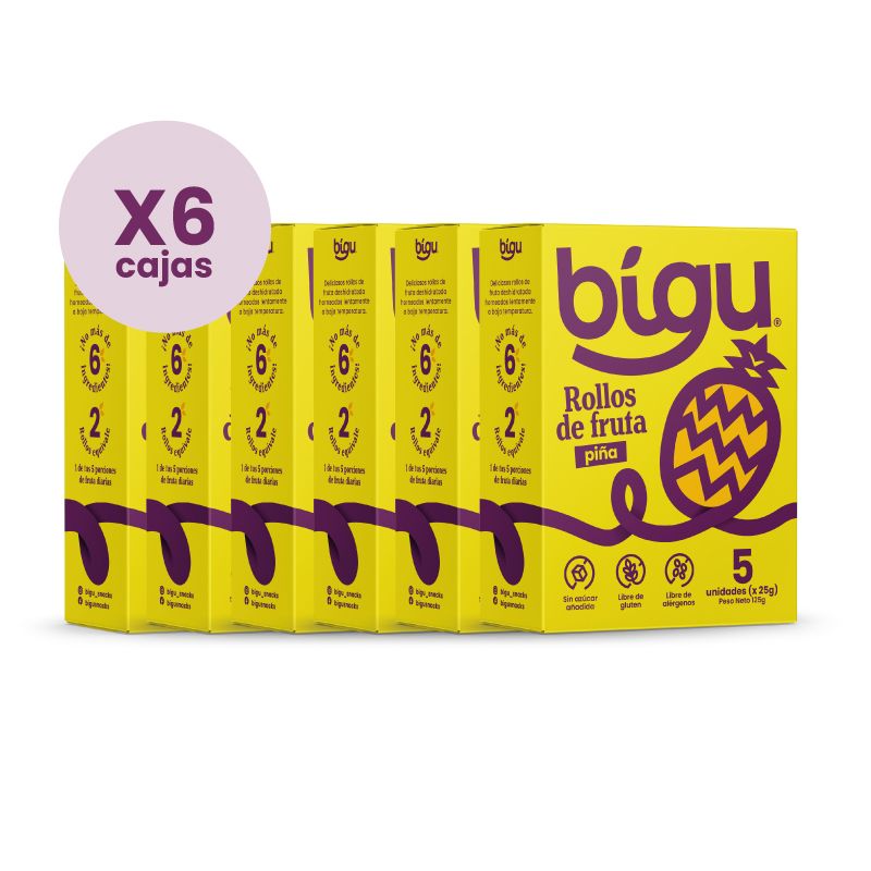 BIGU - PACK x6 PIÑA DESHIDRATADA 125g