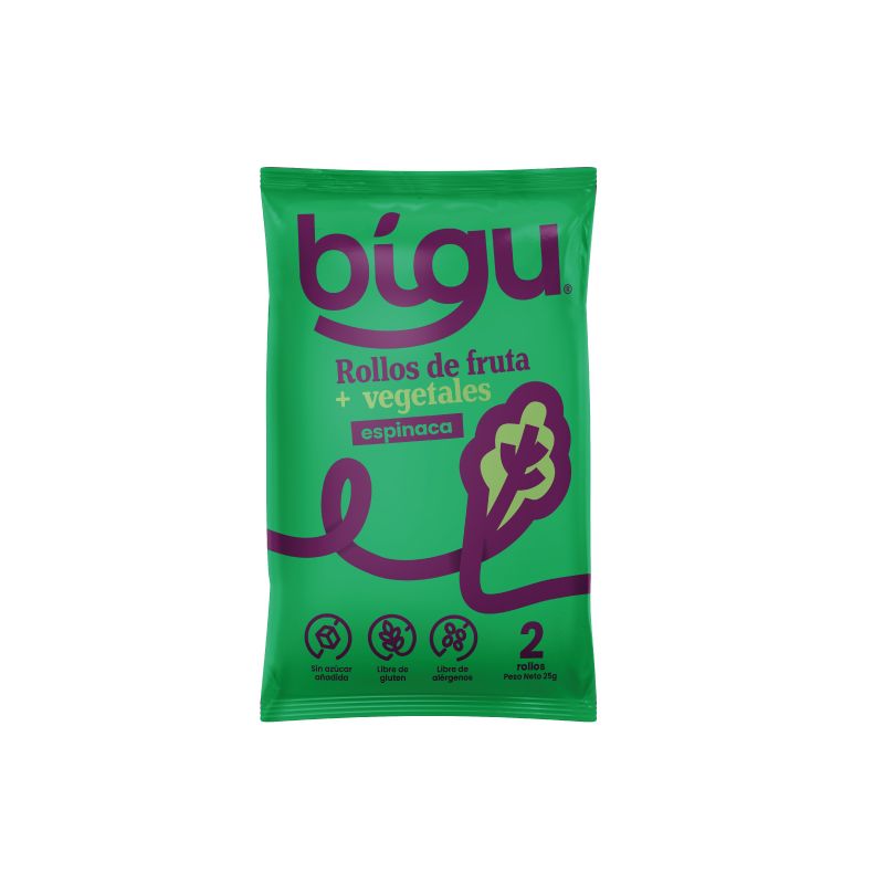 BIGU - ROLLO FRUTA Y ESPINACA DESHIDRATADA 25g