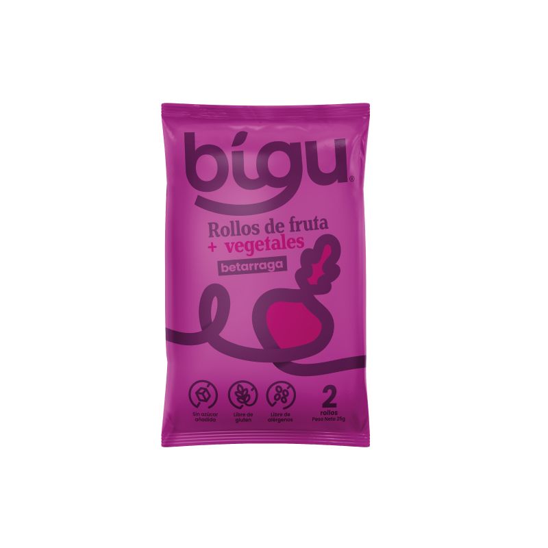 BIGU - ROLLO FRUTA Y BETARRAGA DEHIDRATADA 25g