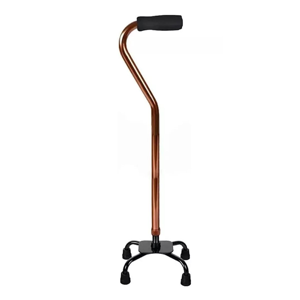GENERICO - Baston 4 Patas Cuadruple Ortopedico Altura Regulable Bronce