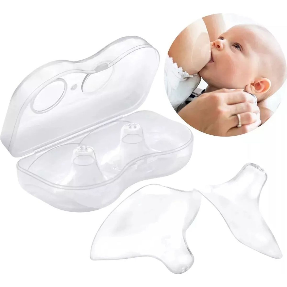 GENERICO - Protector Pezoneras Para Lactancia Silicona Un Par Con Caja