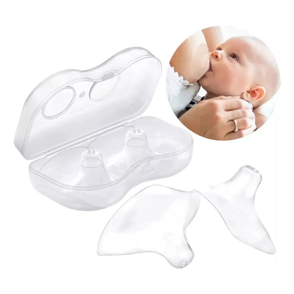 GENERICO - Protector Pezoneras Para Lactancia Silicona Un Par Con Caja