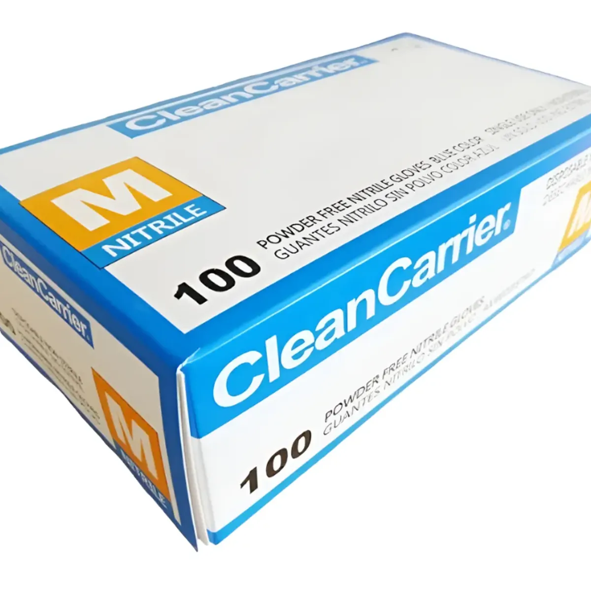 CLEANCARRIER - Guantes descartables antideslizantes color azul talle M de nitrilo