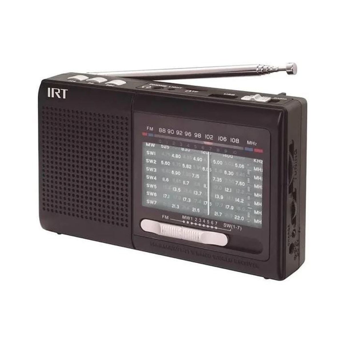 IRT - Radio Am fm sw usb msd 9 Bandas Recargable Negra IRT
