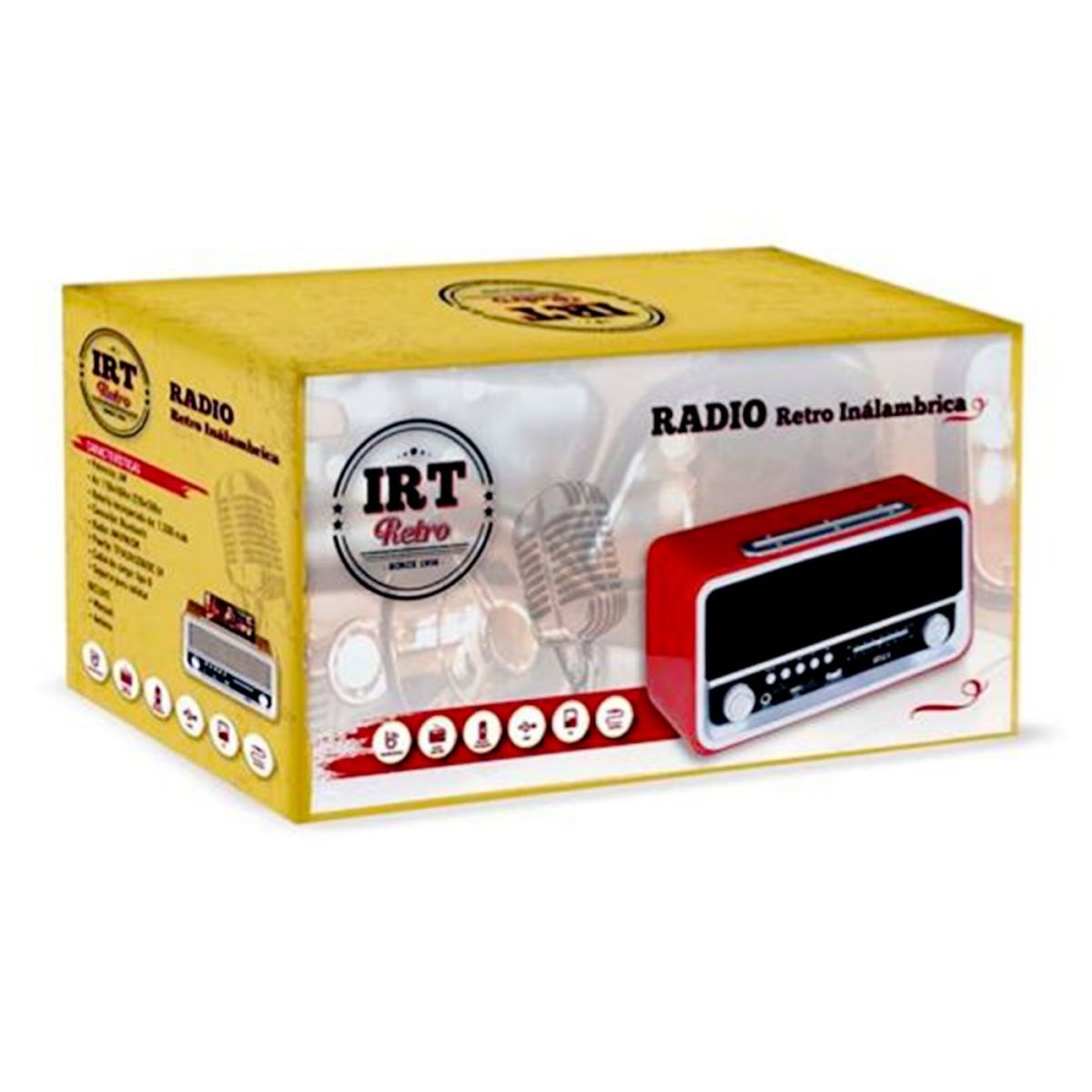 IRT - Radio Bluetooth Portátil Retro Irt Usb Am Fm Rojo Fx IRT
