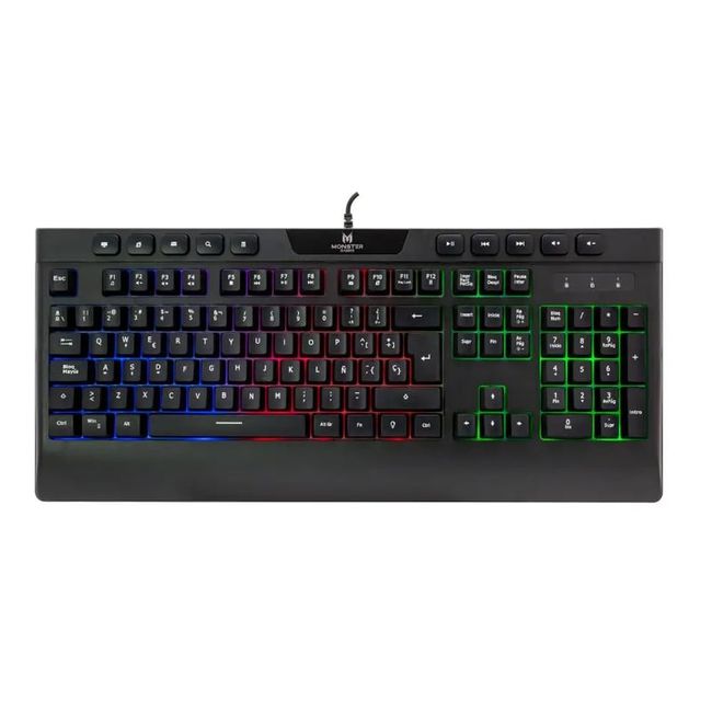 MONSTER - Teclado Gamer Membrana Monster Inception RGB Anti-Ghosting MONSTER