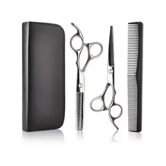 GENERICO - Set De Tijeras Esculpir Pelo Entresacadora Corta Pelo 3pcs