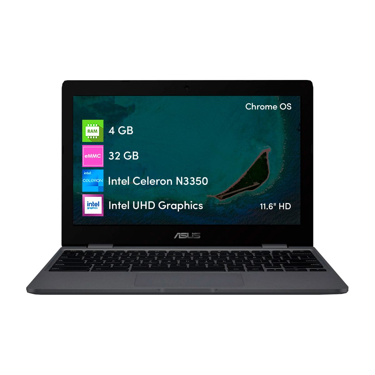 ASUS - Notebook Chromebook Asus Celeron 4GB 32GB 11.6 HD Chrome OS