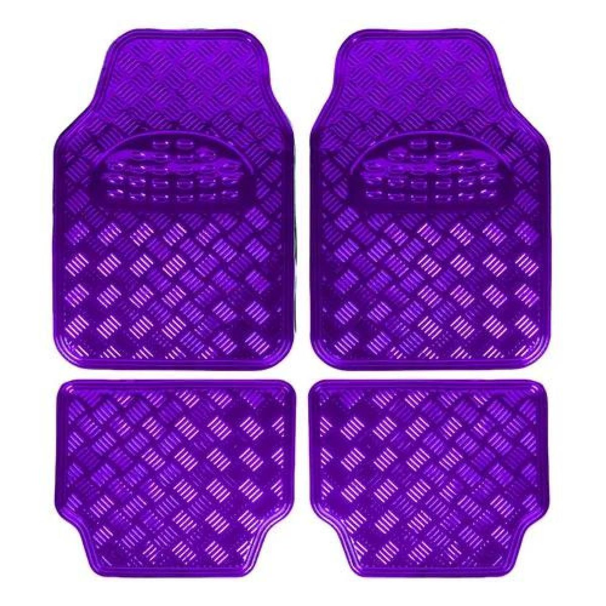 GENERICO - Set de 4 Alfombrillas Metálicas para Auto Tuning Violeta