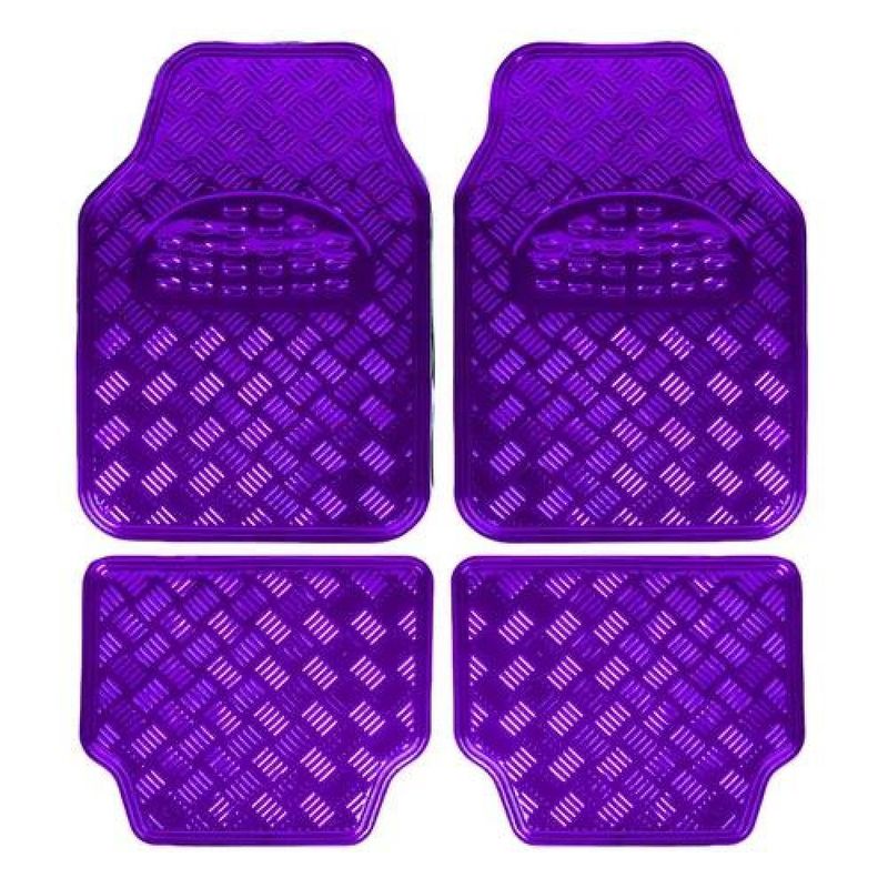 GENERICO - Set de 4 Alfombrillas Metálicas para Auto Tuning Violeta