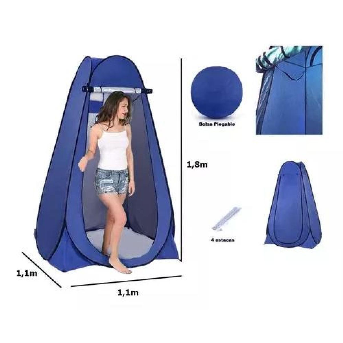 GENERICO - Carpa Portátil Caseta de Baño y Vestidor para Camping Verde