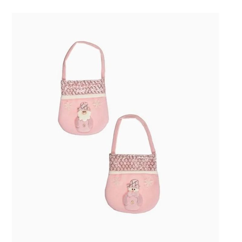 GENERICO - Bolsa de Tela Navideña Color Rosa