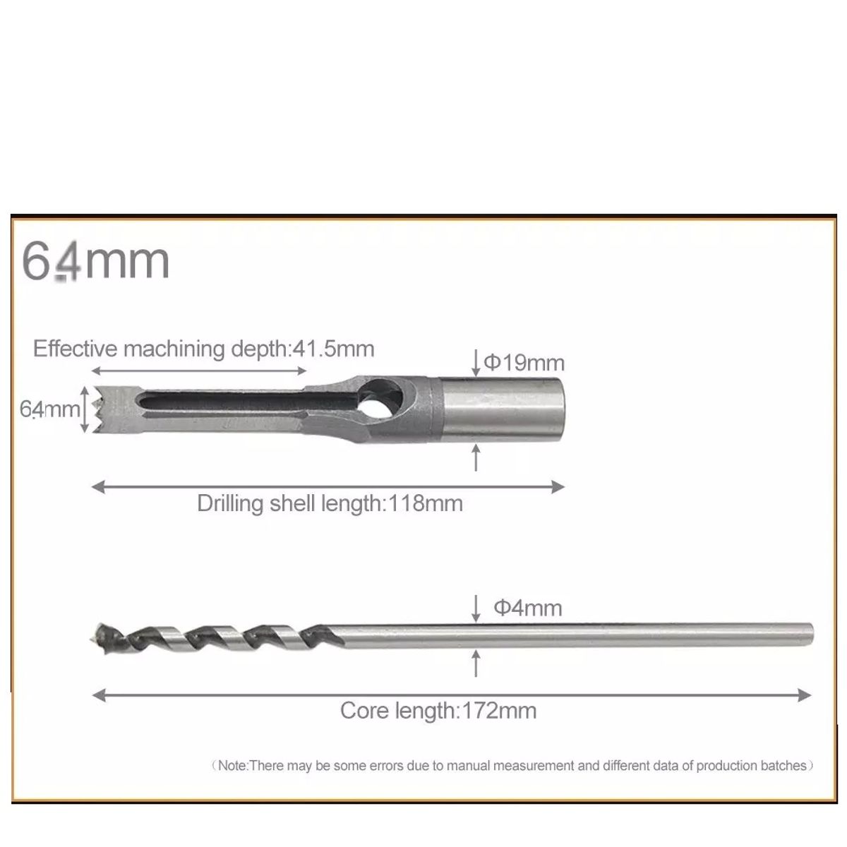 GENERICO - Broca Para Agujeros Cuadrados Hss 6.4 mm