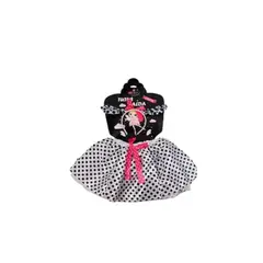GENERICO - Conjunto De Falda Tutu y Orejas De Perro Blanco y Negro
