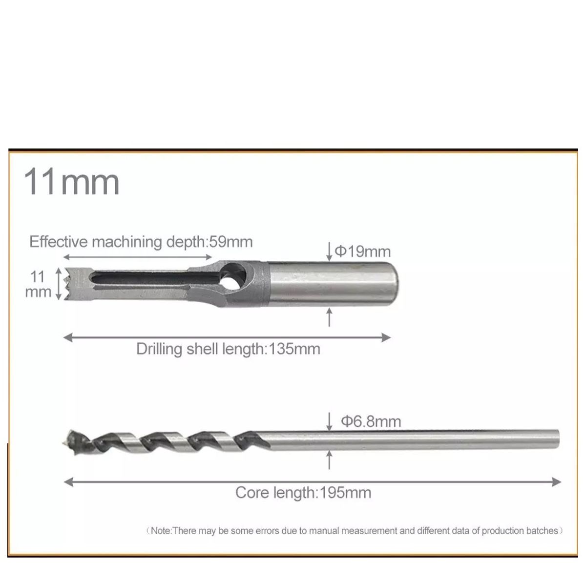 GENERICO - Broca Para Agujeros Cuadrados Hss 11mm