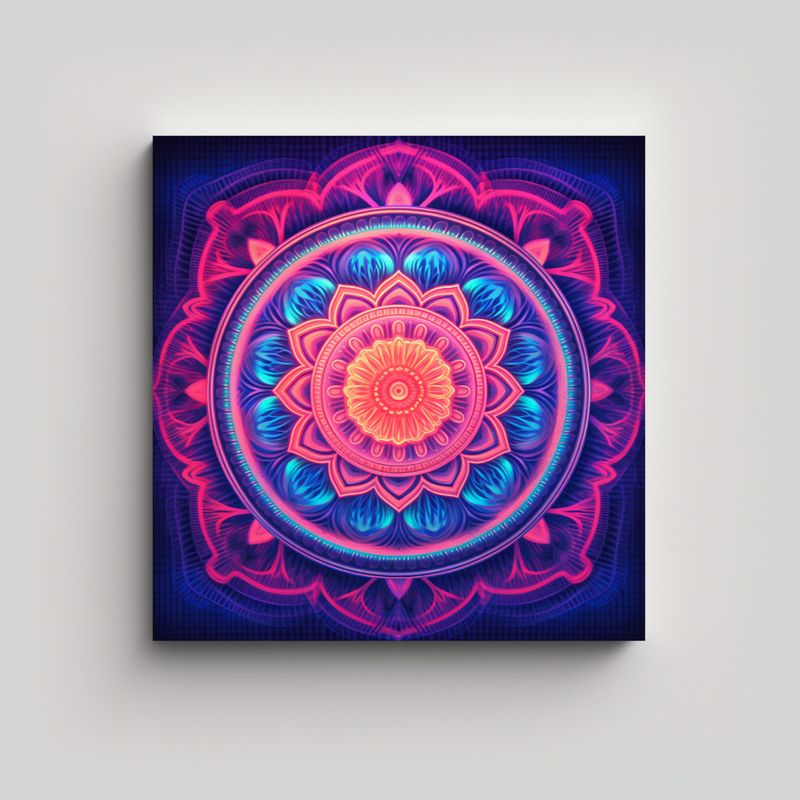 GENERICO - Pinturas De Decoración Surrealista Con Mandalas 50x50 Cm