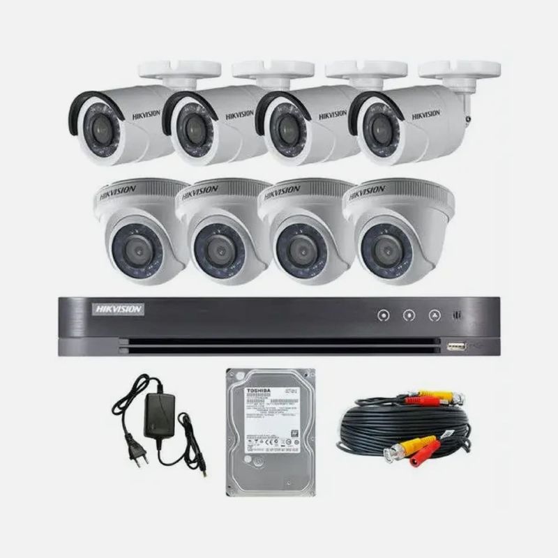 HIKVISION - Kit DVR Análogo de 8 canales FHD HIKVISION KTCC5007