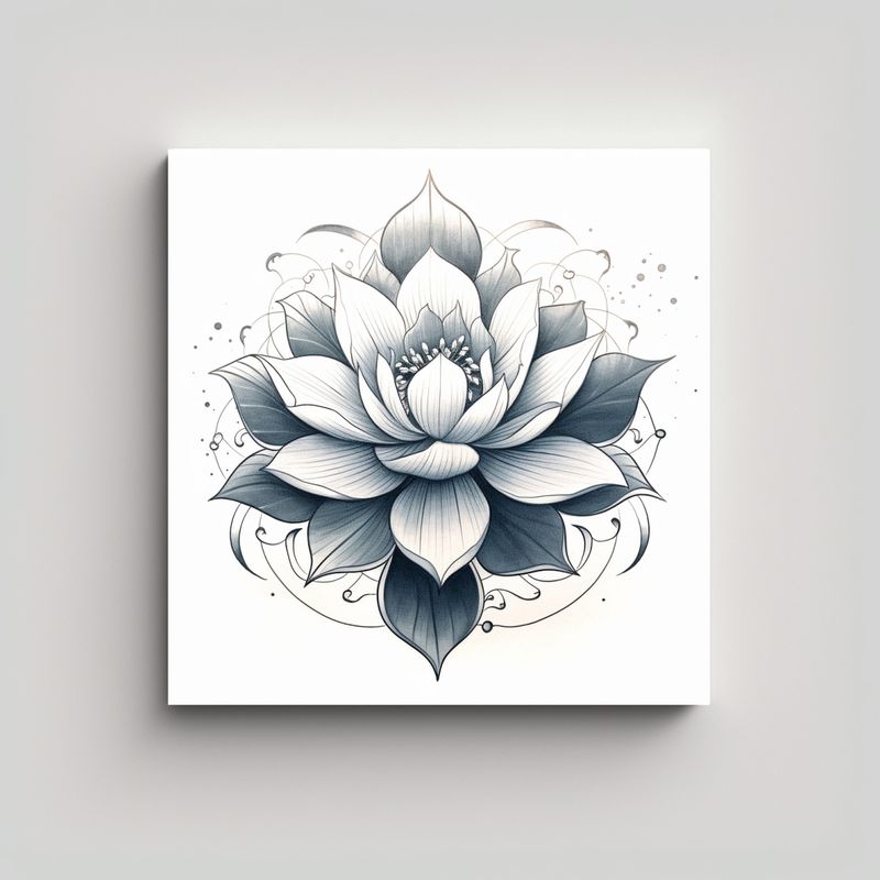 GENERICO - Cuadro Decorativo De Loto Asiático En Estilo 60x60 Cm