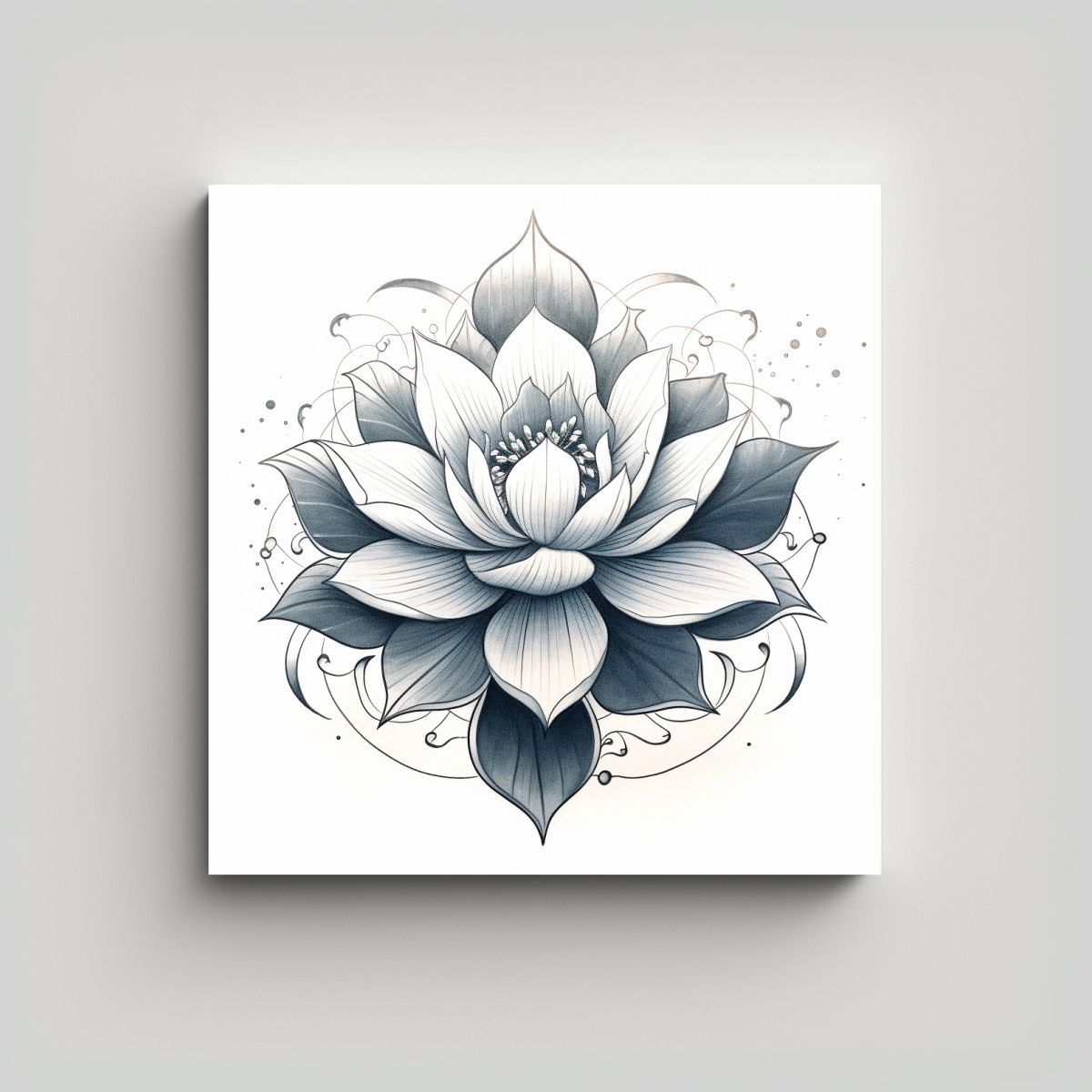 GENERICO - Cuadro Decorativo De Loto Asiático En Estilo 80x80 Cm