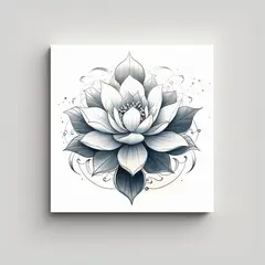 GENERICO - Cuadro Decorativo De Loto Asiático En Estilo 30x30 Cm