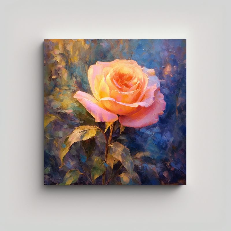 GENERICO - Jardín De Rosas Estilo Impresionista En Canva 30x30 Cm