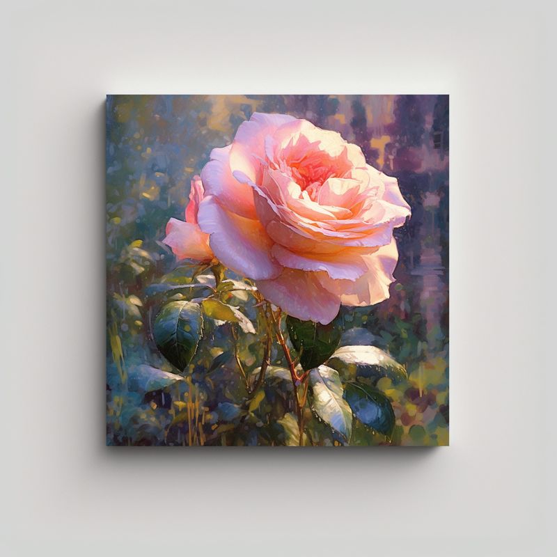 GENERICO - Cuadro Inspirador De Rosa Jardín Al Estilo 30x30 Cm