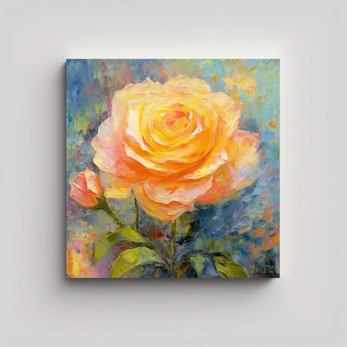 GENERICO - Composición De Rosa De Jardín Al Estilo 50x50 Cm