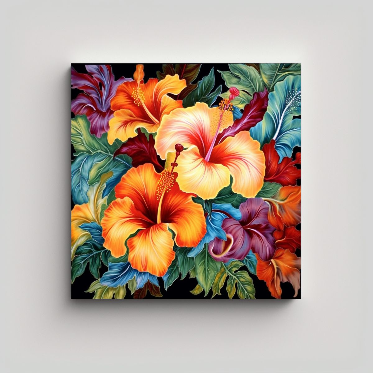 GENERICO - Cuadro Abstracción Colorido Con Motivos De 30x30 Cm