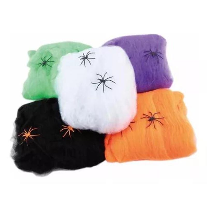 GENERICO - Telaraña artificial pack de 12 decoración de Halloween