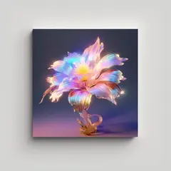GENERICO - Lienzo Innovador De Flor En Líneas Finas Con Ray 40x40 Cm