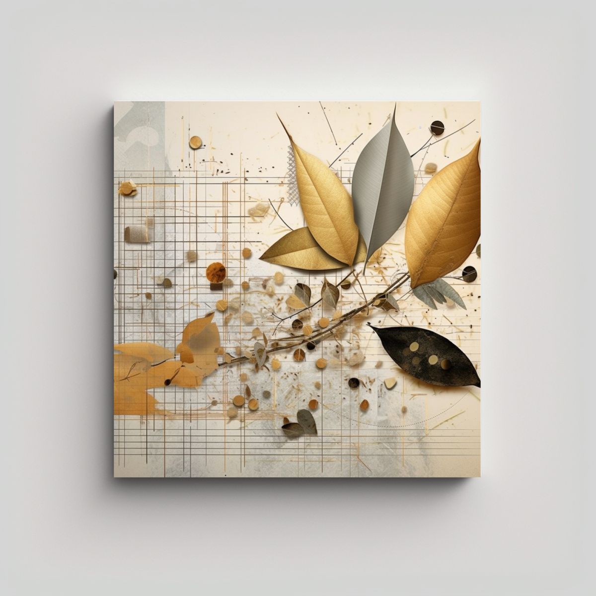 GENERICO - Cuadro Decorativo: Collage Geométrico Y Arte 80x80 Cm