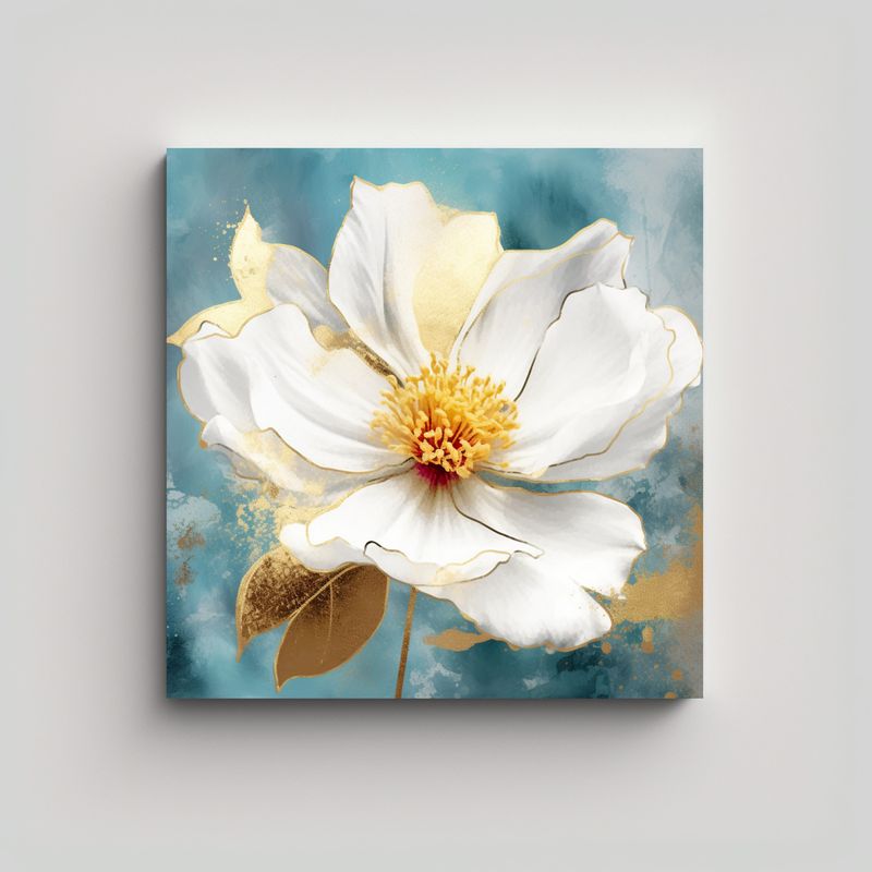 GENERICO - Cuadro Sublimado Wang, Estética De Flor Blanca 40x40 Cm