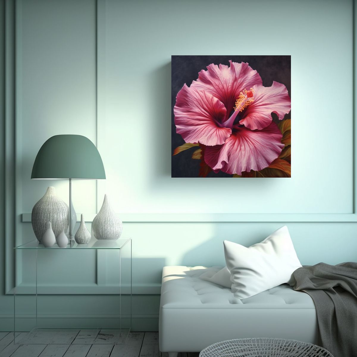 GENERICO - Cuadro Decorativo Hibiscus: Un Estallido De Arte 40x40 Cm