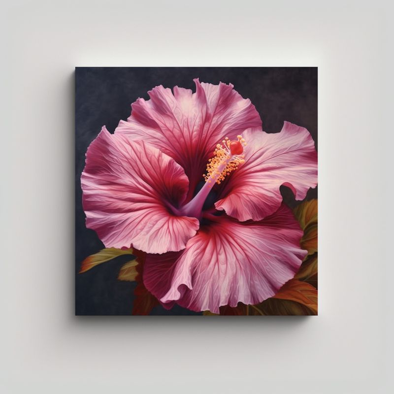GENERICO - Cuadro Decorativo Hibiscus: Un Estallido De Arte 70x70 Cm