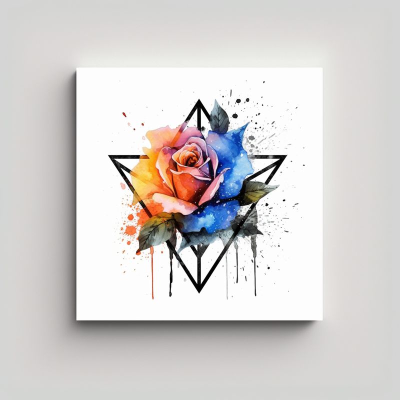 GENERICO - Composición Impactante: Logo De Rosa En Acuarela 90x90 Cm