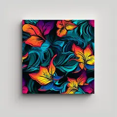 GENERICO - Diseño Hawaiano Tron En Lienzo De Tela Moderno Y 50x50 Cm