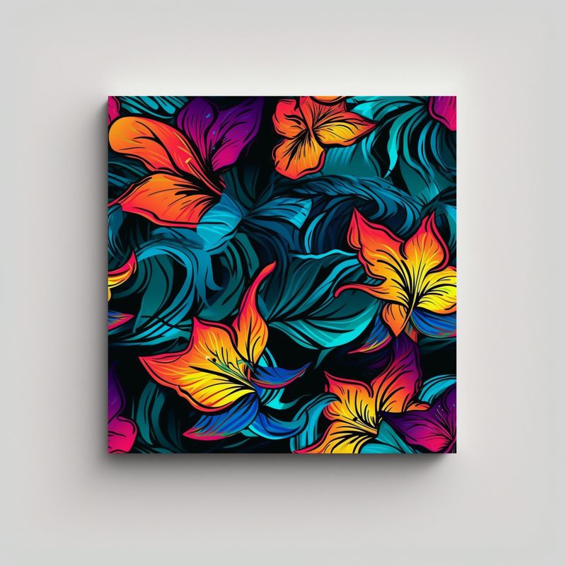 GENERICO - Diseño Hawaiano Tron En Lienzo De Tela Moderno Y 30x30 Cm