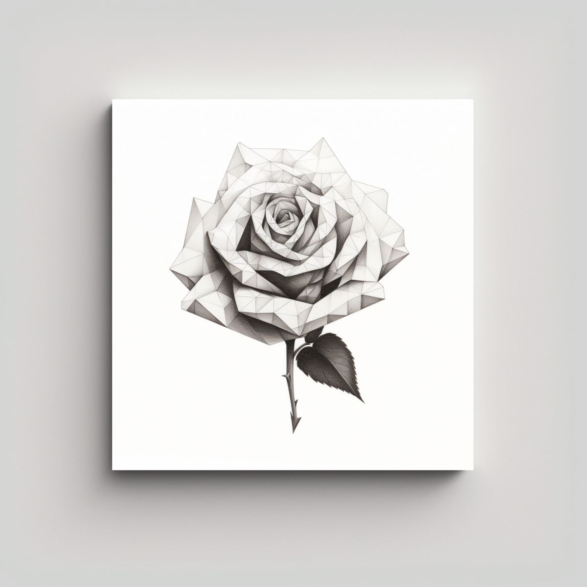 GENERICO - Fotografía Simétrica De Rosa Geométrica En 70x70 Cm