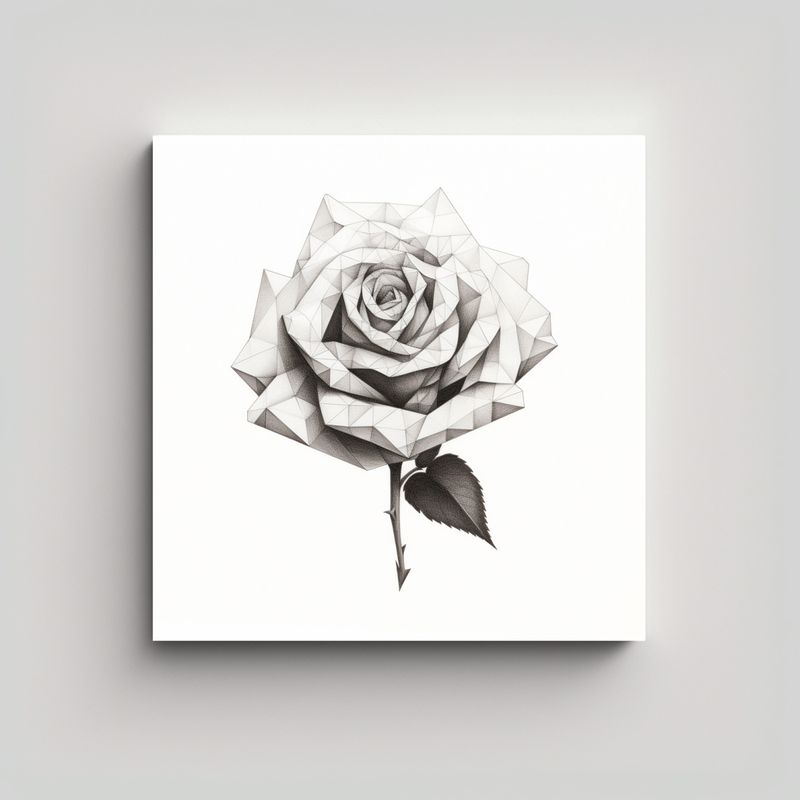 GENERICO - Fotografía Simétrica De Rosa Geométrica En 60x60 Cm