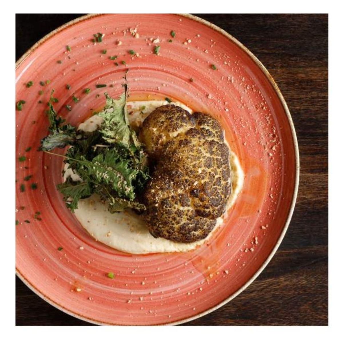 CORONA - Plato coupe de porcelana 177 cm salmón Artisan