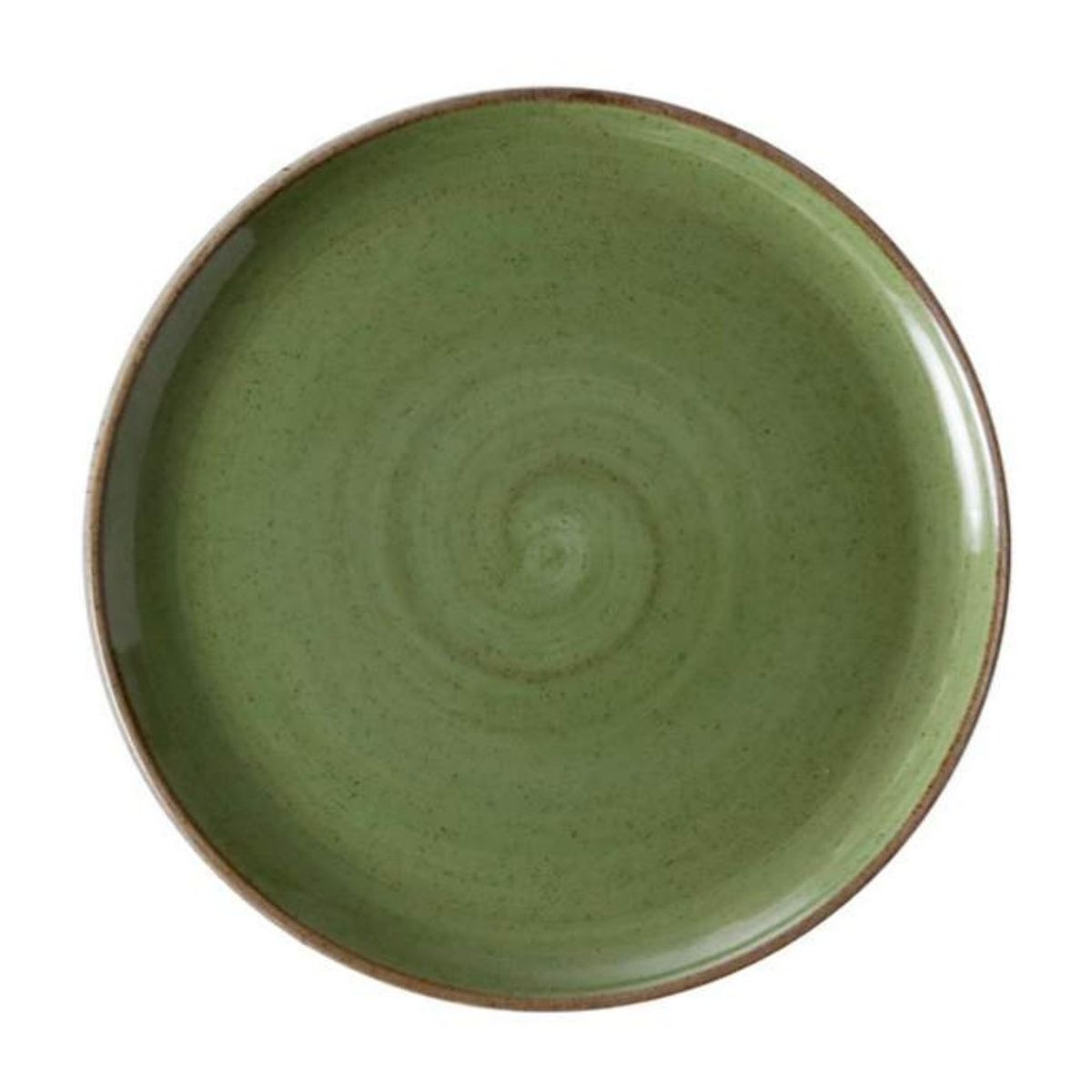 CORONA - Plato coupe de porcelana 28 cm verde Artisan