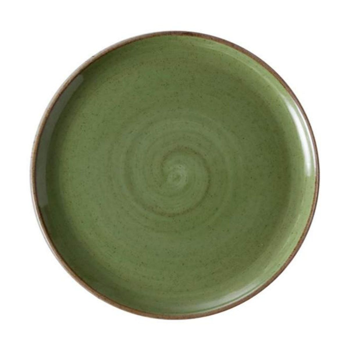 CORONA - Plato coupe de porcelana 28 cm verde Artisan