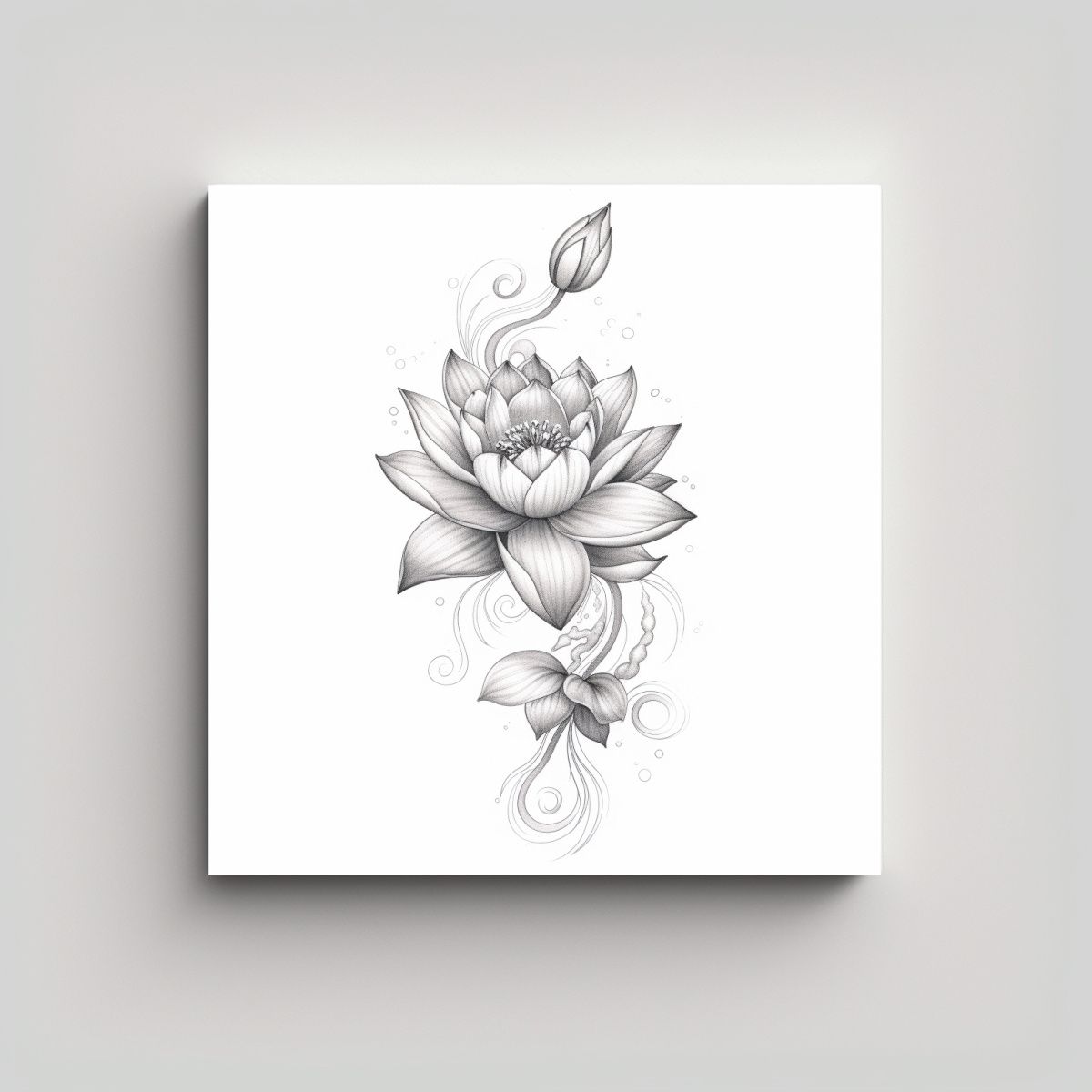 GENERICO - Diseño Tattoo Dantas Lotus Super Escura En 40x40 Cm