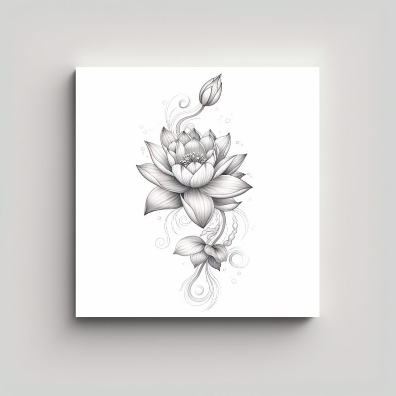 GENERICO - Diseño Tattoo Dantas Lotus Super Escura En 30x30 Cm